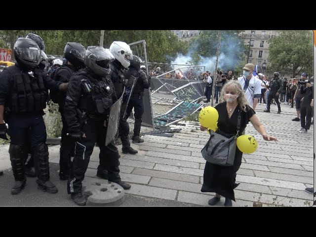 Carers/yellow vests demonstration: tensions and incidents [4K]