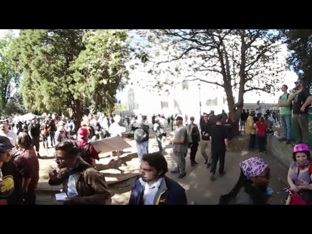 360 video UC Berkeley protest