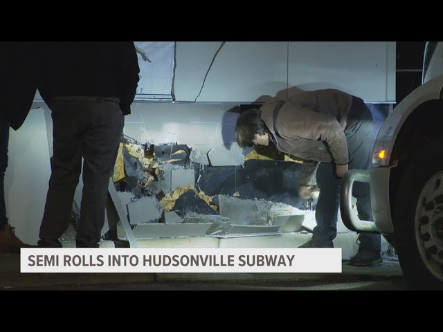 Runaway semi-truck crashes into Hudsonville Subway restaurant