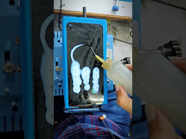 Lcd Display heating black spots cleaning #smartphone #repair #youtubeshorts #tech #viral #trending