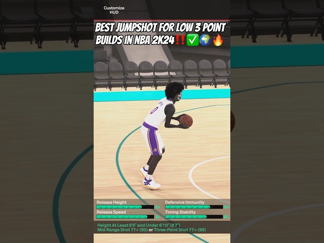 Best JUMPSHOT for LOW 3 Point Builds On NBA 2K24‼️✅🌍🔥#nba2k24