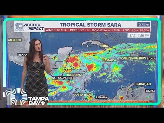 Tracking the Tropics: Sara slowly moving from Honduran coast, expected to arrive as weaker rainmaker