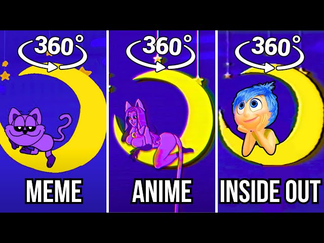 Smiling Critters MEME vs ANIME vs INSIDE OUT in 360 VR Cinema