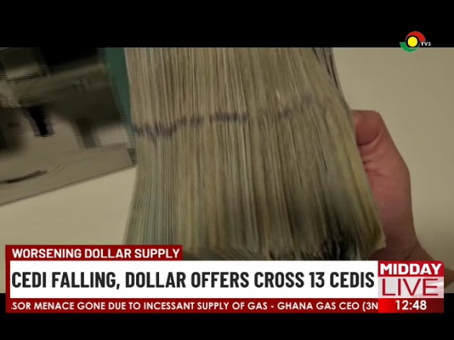 Worsening dollar supply: Cedi falling, dollar offers cross 13 cedis.