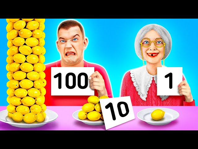 1 VS 100 LAYERS CHALLENGE || Crazy Eating Buttle by Teeheehee!