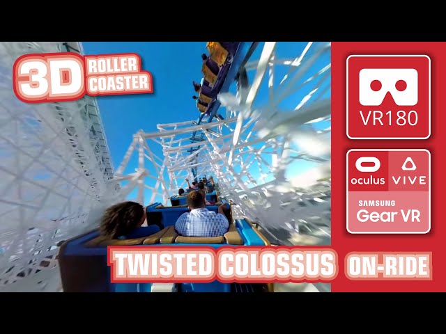 extreme 3D VR Roller Coaster TWISTED COLOSSUS VR180 | VR 360 onride POV Six Flags Magic Mountain