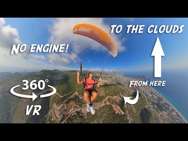 360 VR Paragliding - I flew straight UP to the Clouds! - LONG version