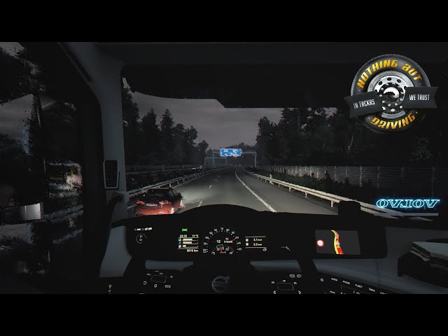 POV Relaxing Drive | ETS2 | Rainy night on the road from Prague to Nice