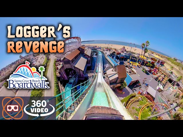 [5K 360] Logger's Revenge - Santa Cruz Beach Boardwalk Log Ride - 360 POV