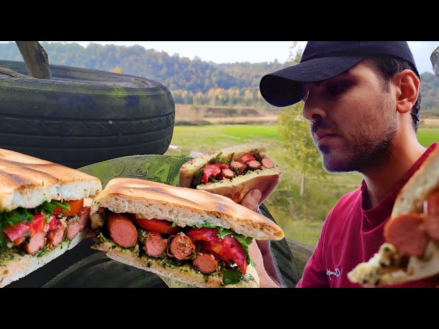 The ULTIMATE SANDWICH Cooked in Nature | ASMR Relaxing Cooking