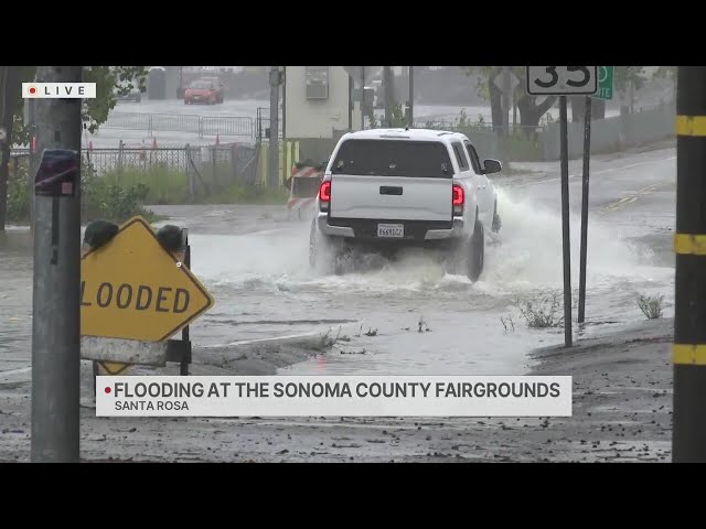 Sonoma County Fairgrounds in Santa Rosa sees flooding