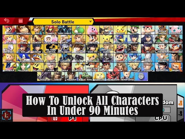 Super Smash Bros. Ultimate - How to Unlock Every Character in Under 90 Minutes