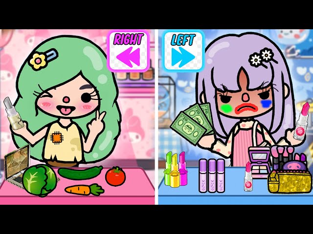 Rich and Poor Girl In Left and Right Challenge | Toca Life Story |Toca Boca