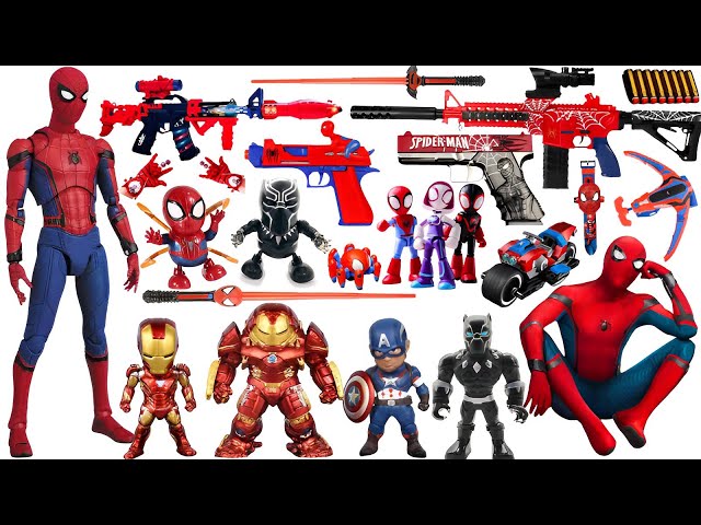 Marvel Spider-Man series unbox, popular Spider-Man action dolls, Marvel popular electric toy guns