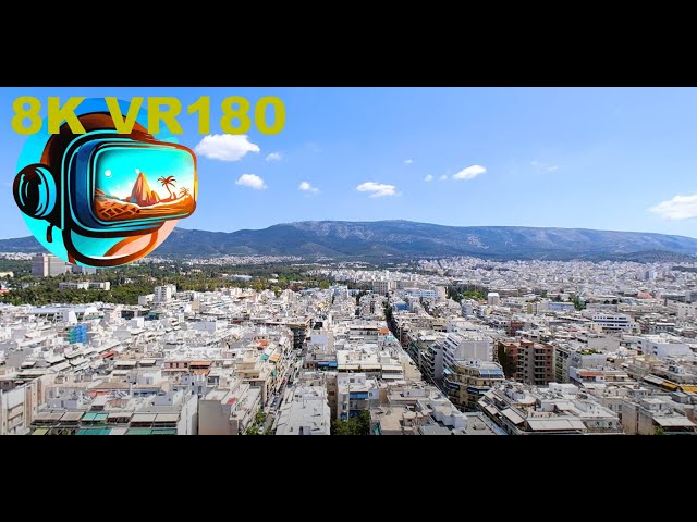 Hotel President in Athens rooftop view to the WEST of the city GREECE 8K 4K VR180 3D Travel