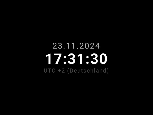 🔴 LIVE | Clock / Uhr - Germany Deutschland UTC + 2