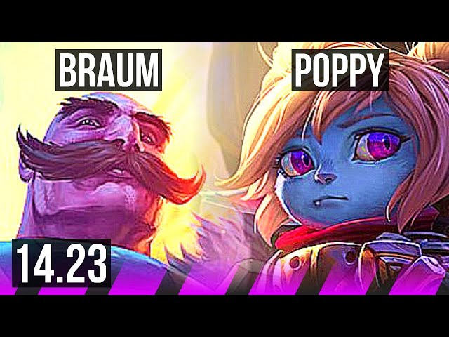 BRAUM & Jinx vs POPPY & Aphelios (SUP) | KR Master | 14.23