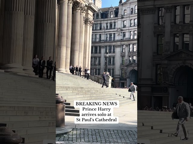 Prince Harry arrives solo at St Paul's Cathedral in London