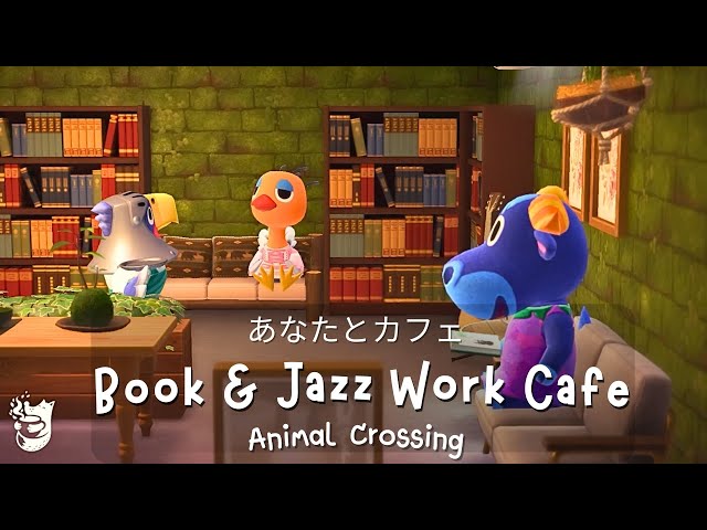 Book + Jazz Work Café 📖 Chill Lo-fi Jazz to help you focus & study 🎧 | Animal Crossing new horizons