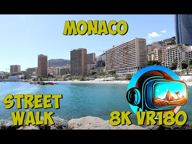 15 Monaco City walking to Larvotto Beach jetty and looking back at the city 8K 4K VR180 3D Travel