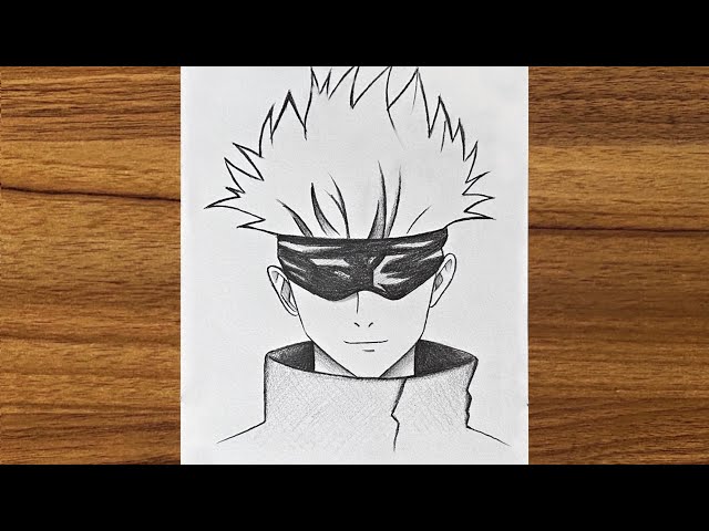 How to draw Gojo Satoru step by step || Gojo Satoru drawing || How to draw anime step by step