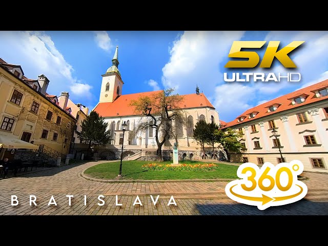 BRATISLAVA 5K |  360° Virtual Tour IN THE CITY CENTER | Relaxing Walk in the Capital of Slovakia