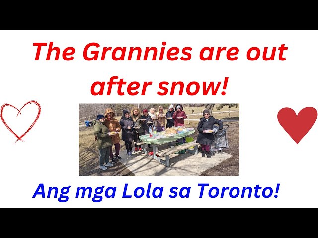 Ang mga Lola sa park after snow!The Friendships of Grannies are blessed with Care and Love!