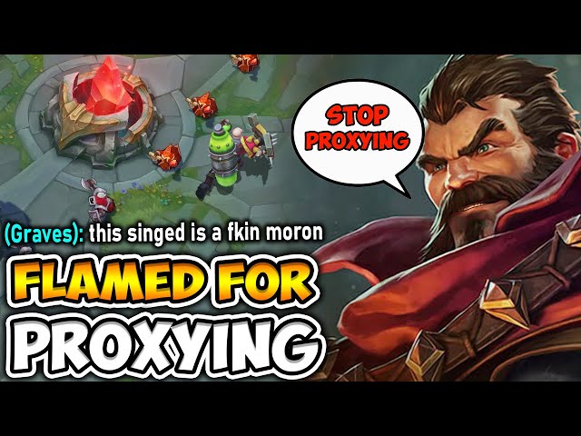 Watch as the Rank 1 Singed gets FLAMED for proxy pushing all game... (but it works)