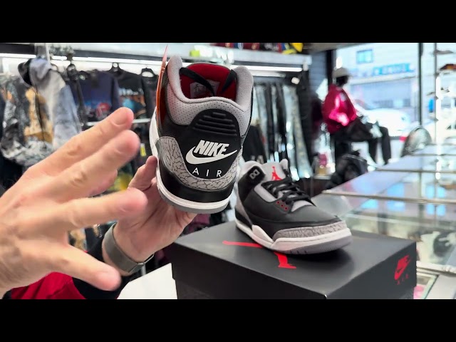 Nike Air Jordan Retro 3  Black Cement (2024) at Street Gear - Hempstead NY