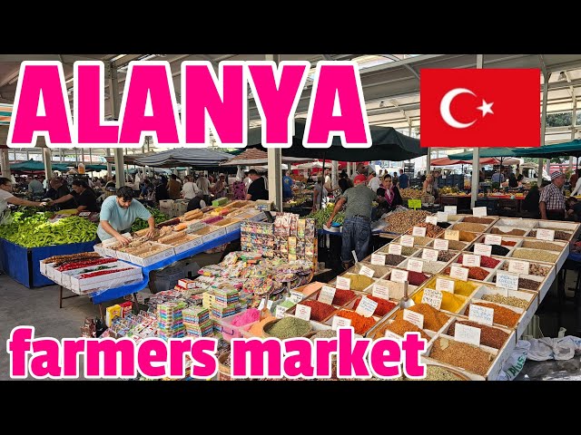 🇹🇷 TURKEY ALANYA 4K WALKING TOUR FARMERS MARKET Oktober 2024 | 4K 60fps real audio no cut