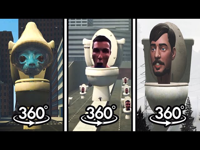 Skibidi Smurf Cat vs Skibidi Siuuu vs Skibidi toilet MrBeast  360º VR (NEW)