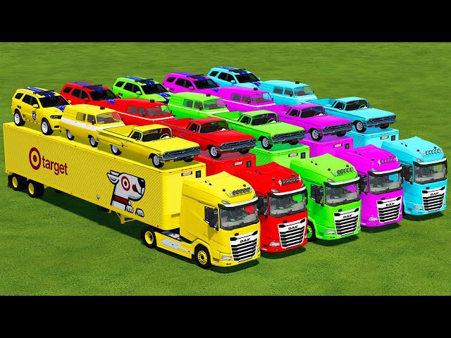 TRANSPORTING DURANGO EMERGENCY, SKODA & CHEVROLET WITH DAF TRUCKS! Farming Simulator 22