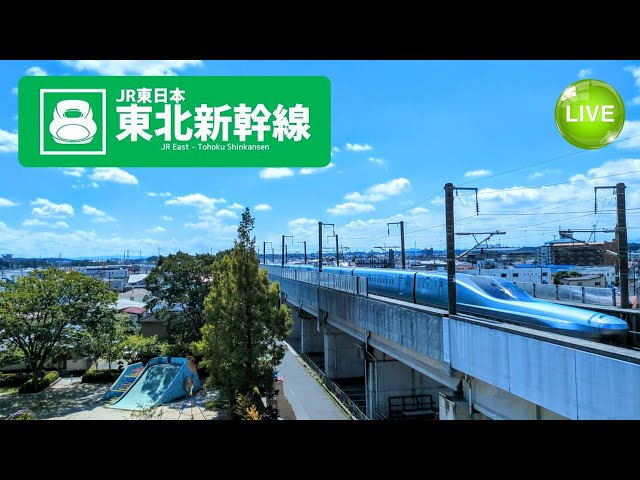 🚄東北新幹線(郡山市街)📹️NONSTOP ライブカメラ @koriyama MAX320km/h🏞↖️東京🛤↘️仙台✨🌈Shinkansen TOHOKU🗾ALFA-X 鉄道🌁