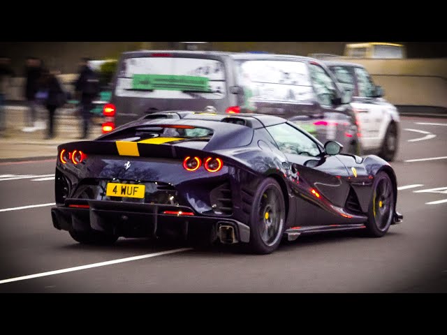 Supercars in London December 2023 - #CSATW573 | 812 Competizione Aperta, McLaren Senna, Aventador SV