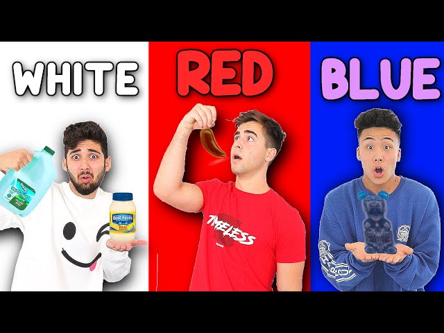 EATING ONLY ONE COLORED FOOD FOR 24 HOURS CHALLENGE!