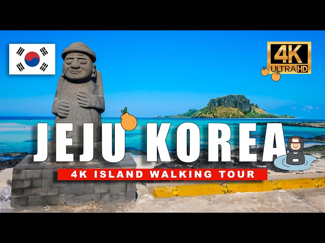 4K Jeju Island Walking Tour 🌴 Beach & Green Tea Fields - Relaxing Walk in Korea 🇰🇷 4K HDR 60fps