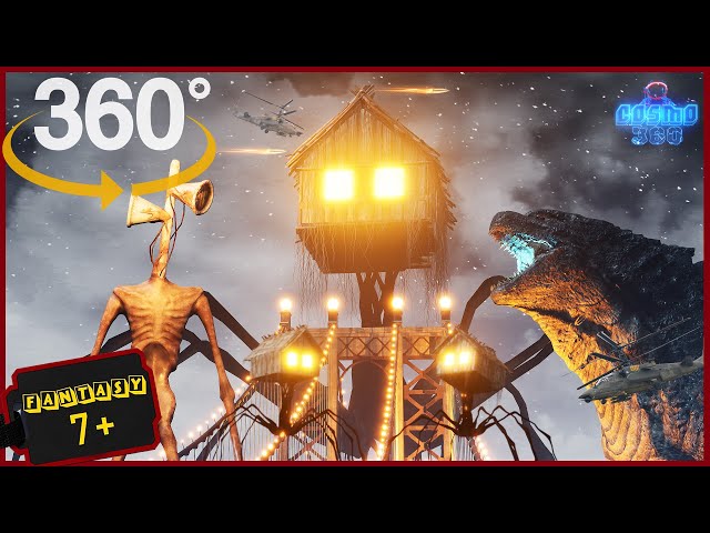 House Head, Siren Head, Godzilla, Demogorgon and Baby House Head in 360 vr