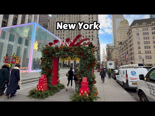 New York 4k Christmas Walk 2024 5th Avenue