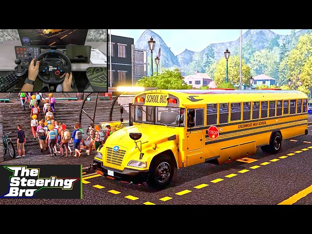 Ultimate School Bus Driving Experience - Bus Simulator 21 | G29 Steering Wheel Gear Shifter Gameplay