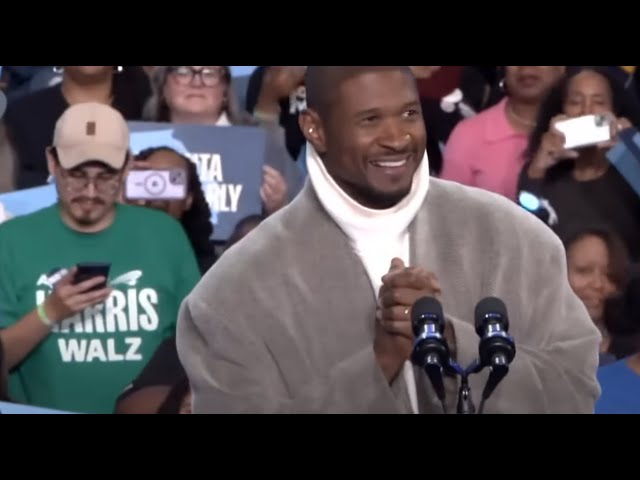 Usher tells attendees at a Kamala Harris rally in Atlanta to vote for a future where they can thrive