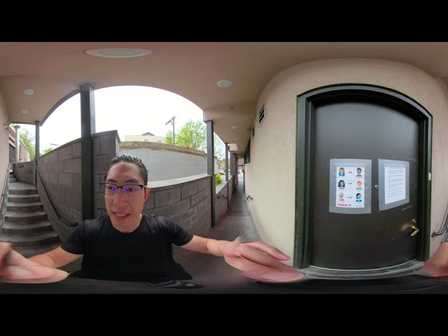 Street photography POV VIRTUAL REALITY AUGMENTED REALITY - UPS man 360