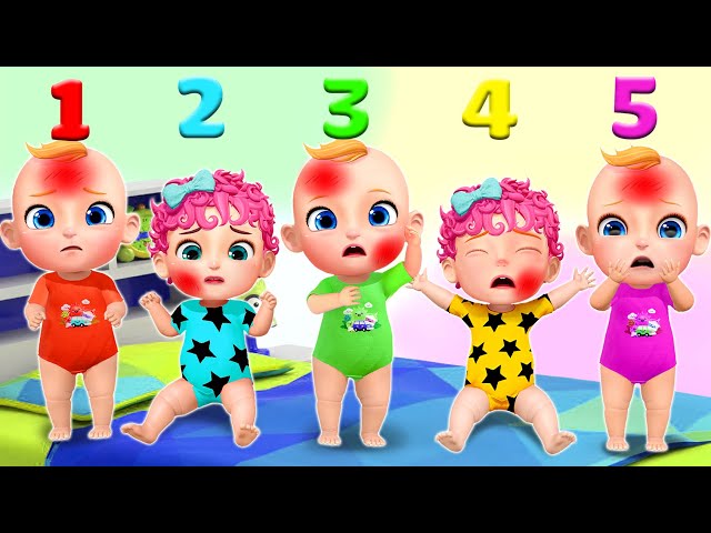 Five Little Baby Jumping on the Bed | Kids Song | JoJo Nursery Rhymes & Kids Songs