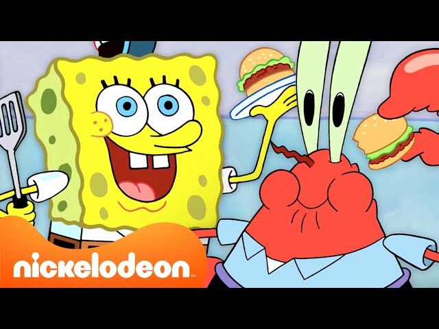 Bob Esponja | 60 MINUTOS en el Crustáceo Cascarudo 🍔 | Nickelodeon en Español