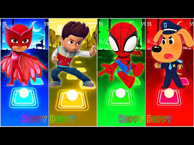 PJ Masks 🆚 PAW Patrol 🆚 Spidey 🆚 Sheriff Labrador 🎶 Tiles Hop EDM Rush