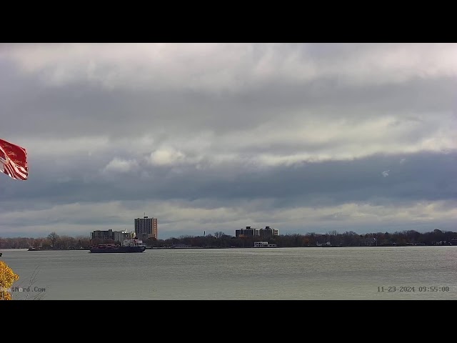 Detroit River Live Cam from the Dossin Museum, Detroit, Michigan USA