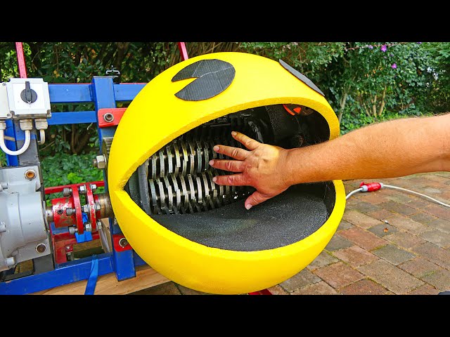 NEVER DO THIS! Real Life PACMAN Shredding Machine vs SUPER MARIO