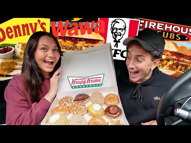 TRYING THANKSGIVING DINNER AT FAST FOOD RESTAURANTS!! *TURNED FREAKYY*