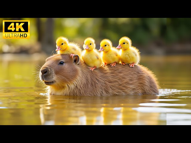 Peaceful Animal World - Journey of Adorable Baby Animals with Soothing Relaxing Music (ANIMALS 4K)