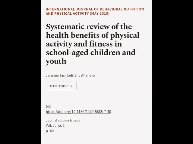 Systematic review of the health benefits of physical activity and fitness in school-a... | RTCL.TV