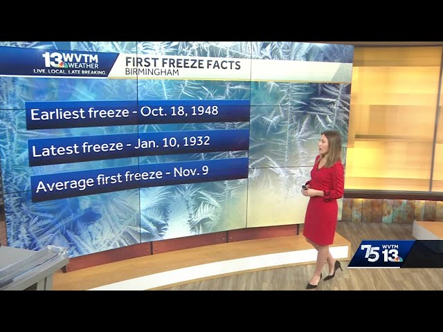 Frost likely in Alabama this weekend with first freeze possible. Wind chills start in the 20s Fri...